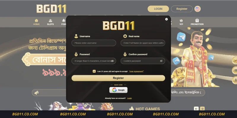 BGD11 Account Registration Interface